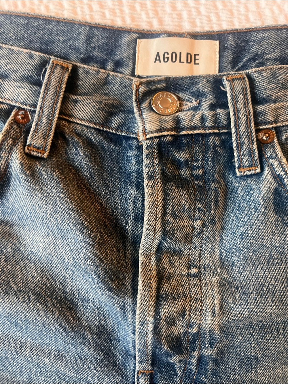 AGOLDE Parker Long Denim Shorts Fairway Size 27
